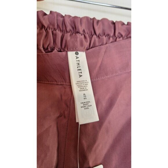 NWT ATHLETA Calm Cool Shorts Rose Women's Sz XL Yoga Gym Wear Workout Athleisure - Picture 6 of 7